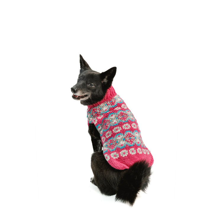 Rose Alpaca Fairisle Dog Sweater