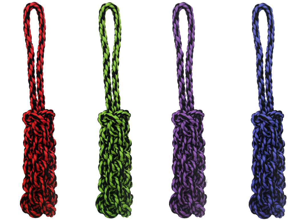 Nuts for Knots Tug w/Braided Stick 16"-ASST
