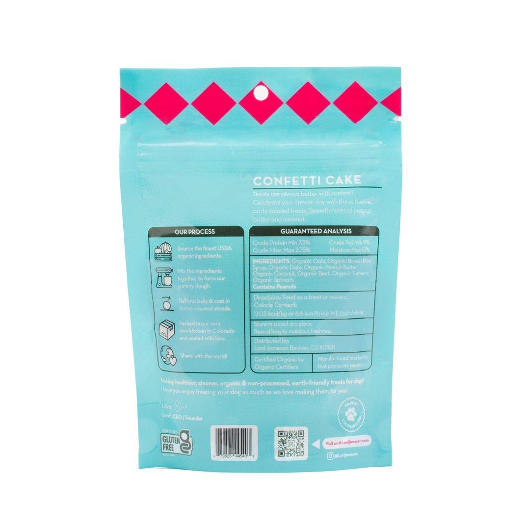 Small Breed Confetti Cake Organic Dog Treat