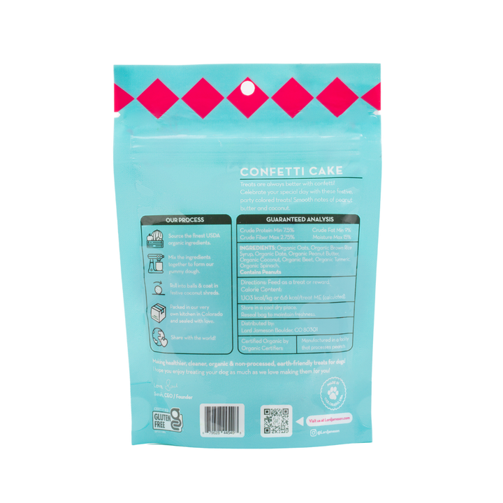 Small Breed Confetti Cake Organic Dog Treat