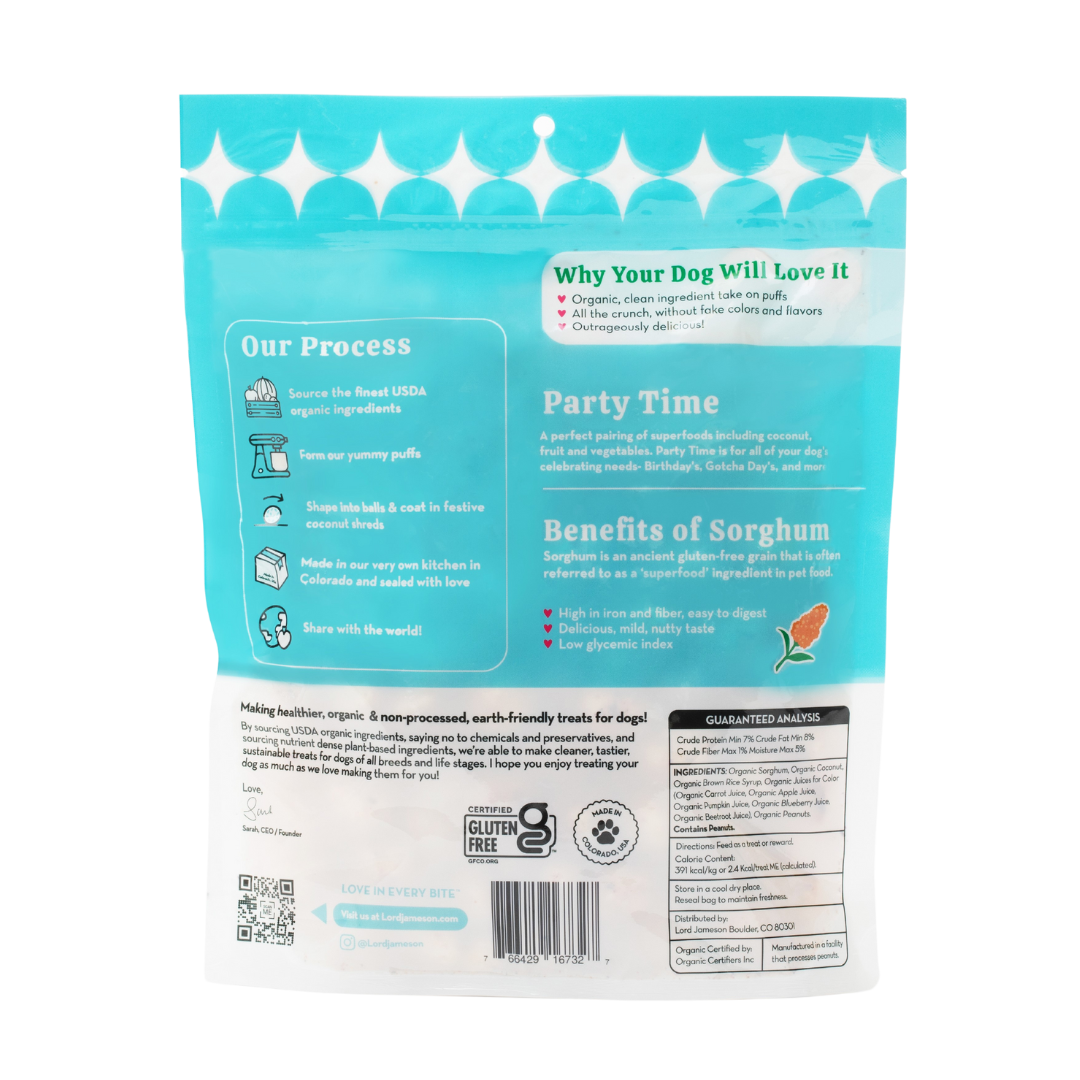 Love Puffs Party Time Organic Dog Treats