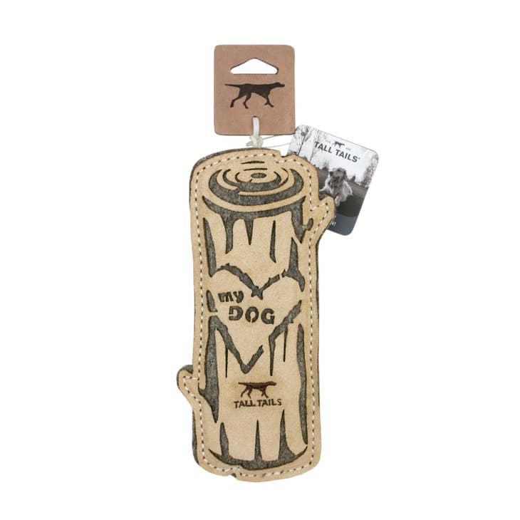 Natural Leather & Wool Love My Dog Log Toy