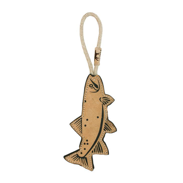 Natural Leather Trout Tug Toy-16"