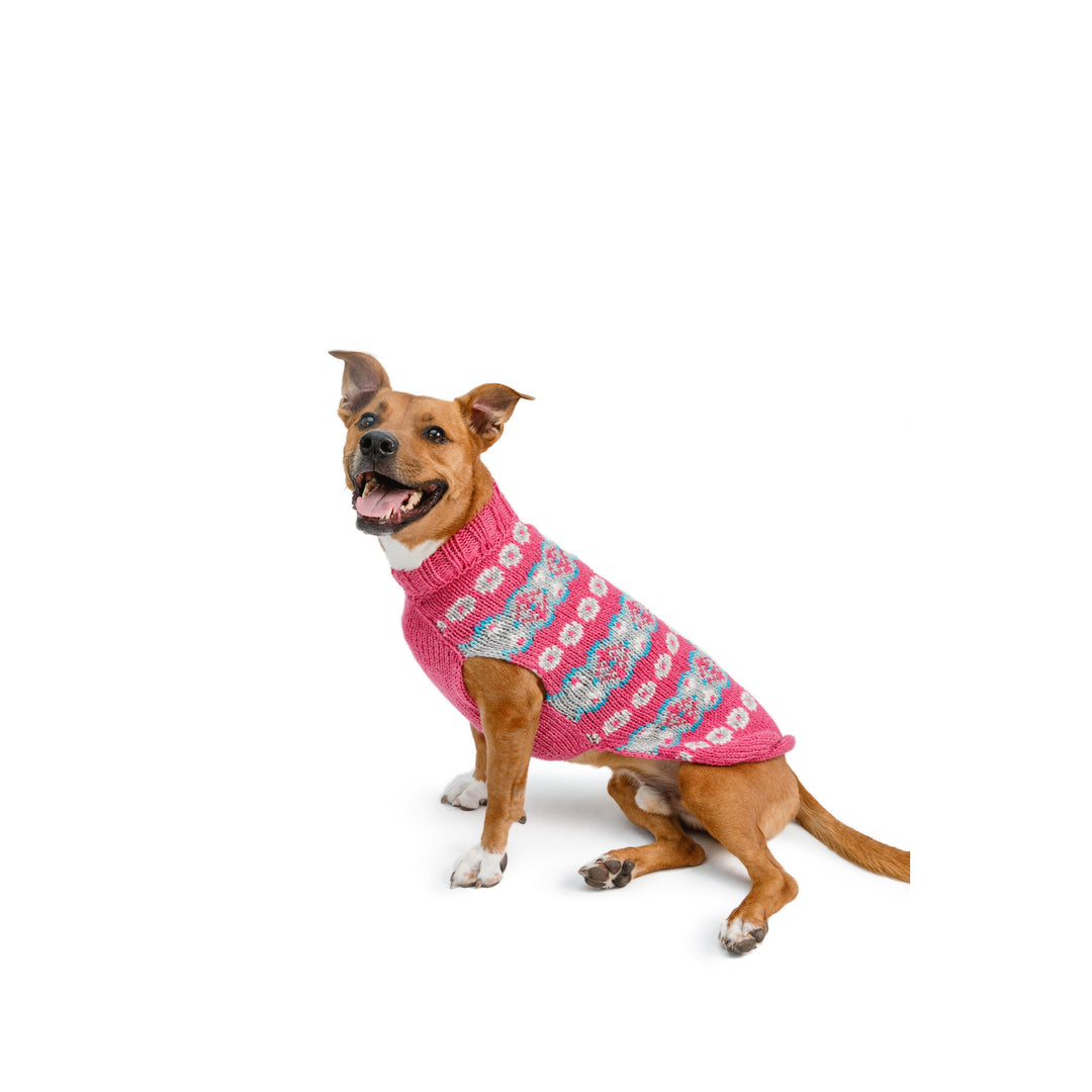 Rose Alpaca Fairisle Dog Sweater