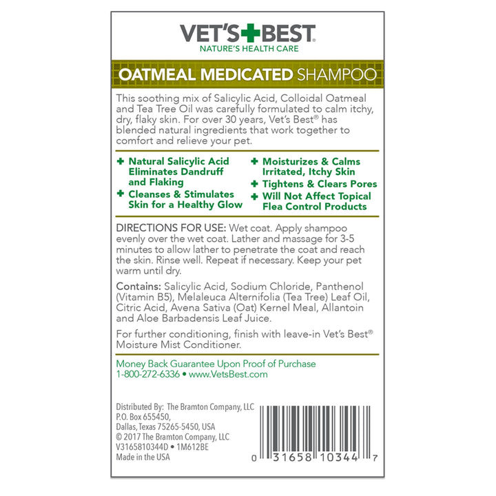 Vet's Best Dog Oatmeal Medicated Shampoo