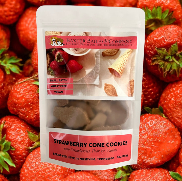 Strawberry Cone Cookies