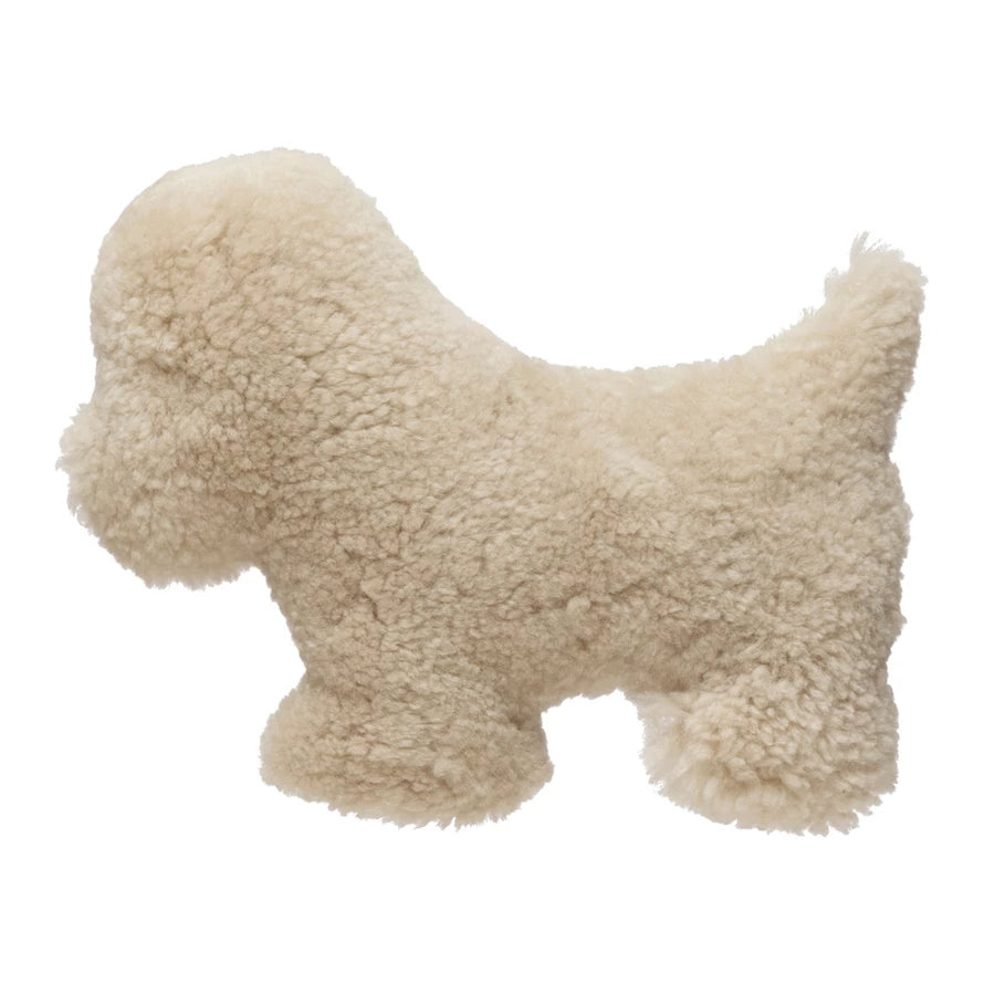 New Zealand Lamb Fur Dog-Shaped Pillow